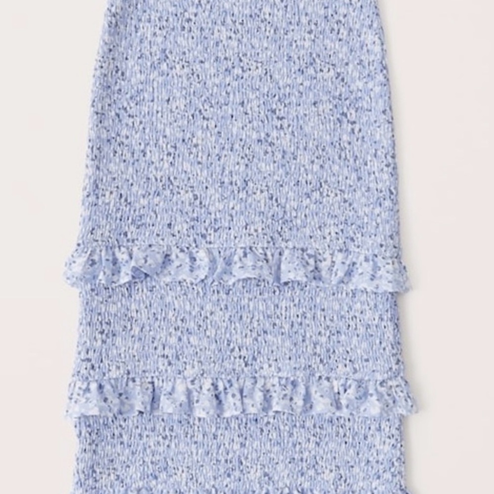ABERCROMBIE SMOCKED MIDI SKIRT BLUE SIZE M c6 - Picture 3 of 3